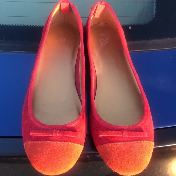GAP Two Tone Colorful Dainty Round Toe Suede-like Ballet Flats with Bow! Size 6. - Picture 8 of 9